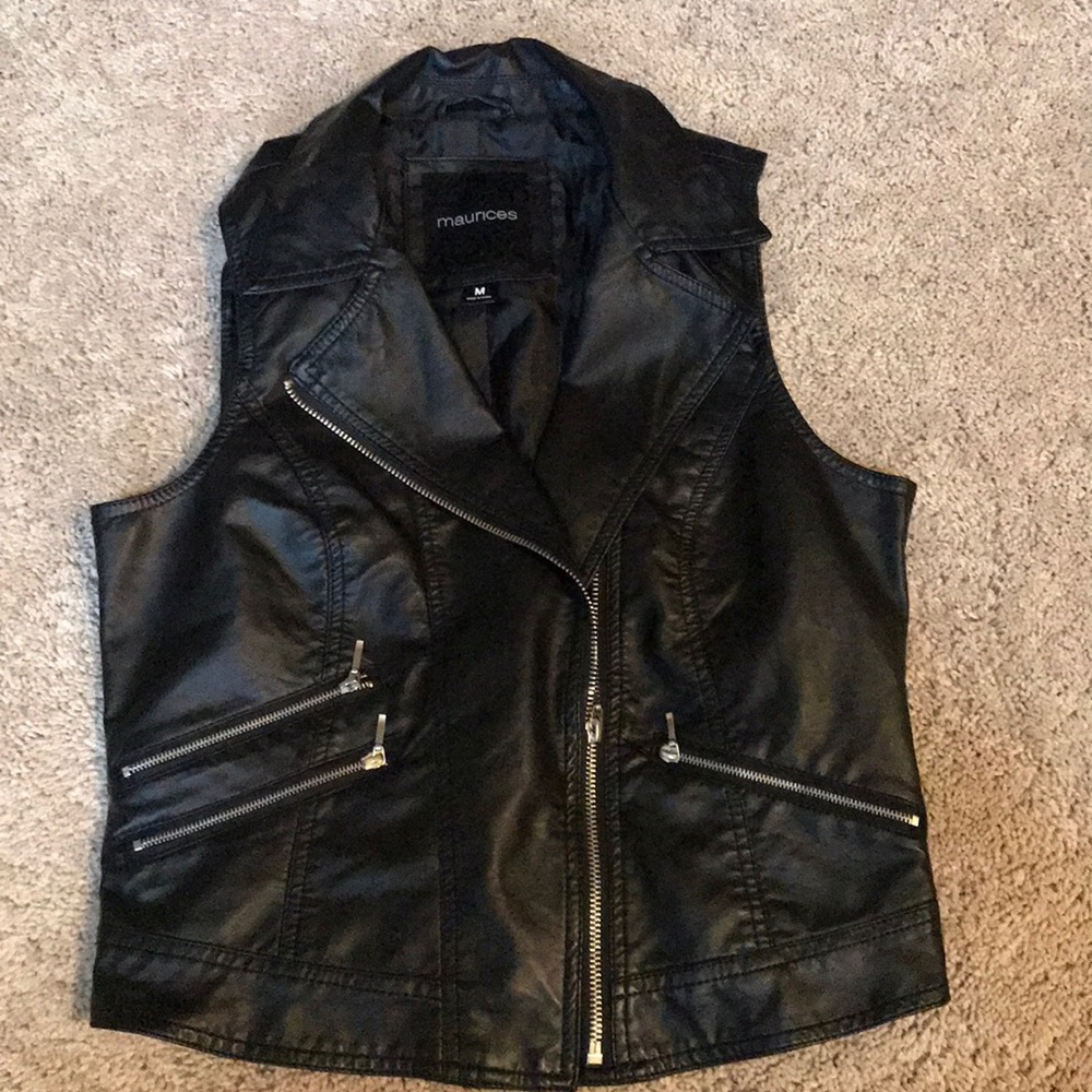 Faux leather vest